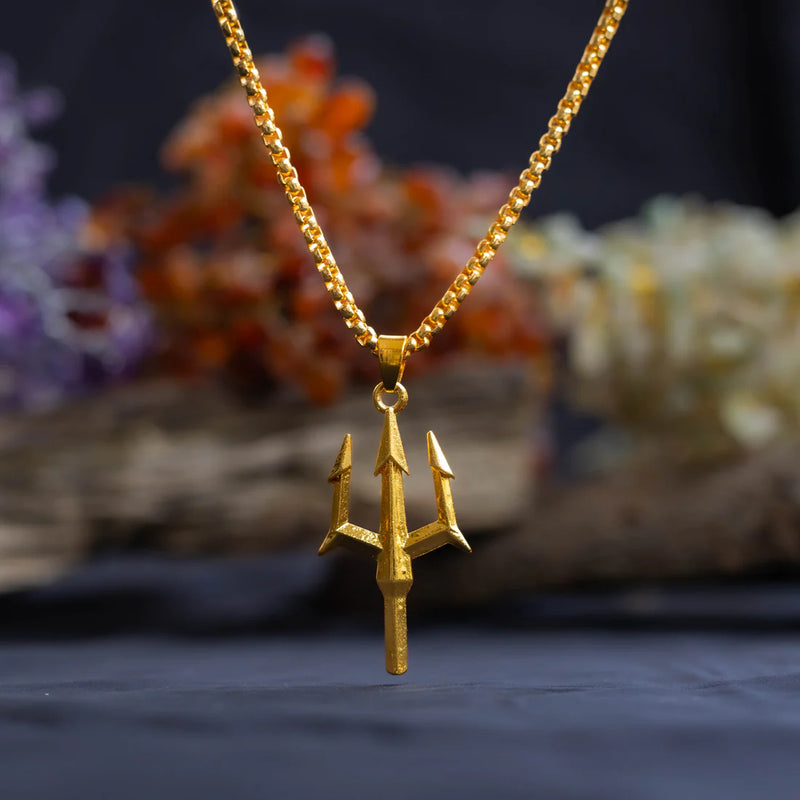 “Divya 24K Gold Plated Trishul Chain”
